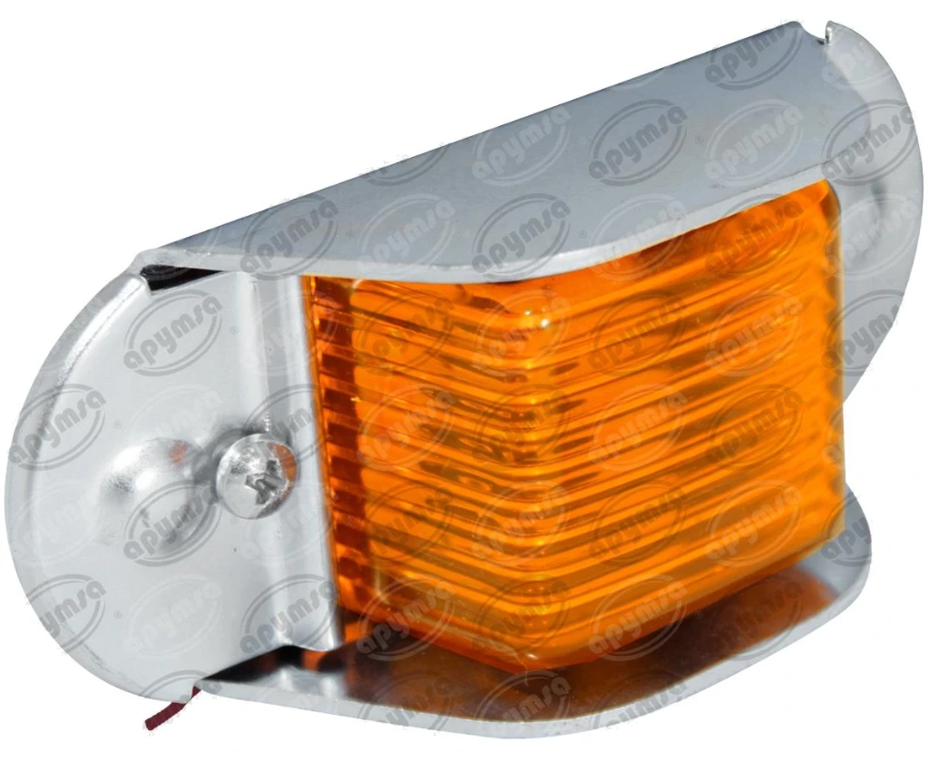 PLAFON BLINDADO MICA AMBAR LATERAL 12V METALICO MICA CUADRADA ATORNILLABLE PLASTICOS RECORD 947