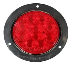 [8001NR12/24] PLAFON ROJO PLANA 4" 10 LEDS C/SEG NEGRO 12/24 V 8001NR12/24